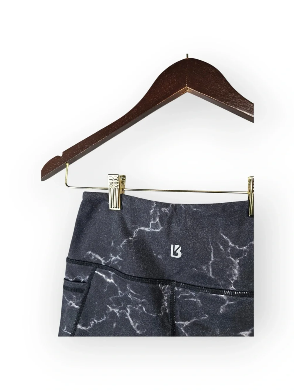 Buffbunny Black Marble High-Waisted Athletic Shorts with Pockets | Extra Small